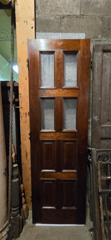 1920s Raised Panel Door with Obscure Glass