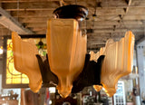 Vintage 1920s Moe Bridges Art Deco Bronze Slipper Shade Chandelier