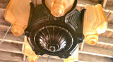 Vintage 1920s Moe Bridges Art Deco Bronze Slipper Shade Chandelier