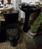 Black Toilets and Sinks from the 1920s to 1990s