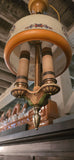 1920s Lightolier Chandelier with Painted Bird Shade