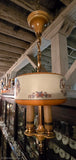 1920s Lightolier Chandelier with Painted Bird Shade