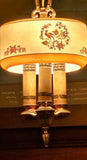 1920s Lightolier Chandelier with Painted Bird Shade