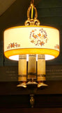 1920s Lightolier Chandelier with Painted Bird Shade