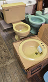 Vintage 1970’s Yellow Gold Mansfield Toilet and Sink Set