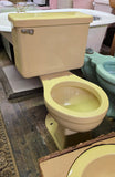 Vintage 1970’s Yellow Gold Mansfield Toilet and Sink Set