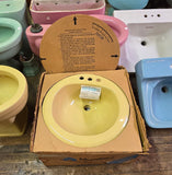 Vintage 1970’s Yellow Gold Mansfield Toilet and Sink Set