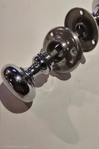Vintage Drexel Chrome Knobs with Rosettes