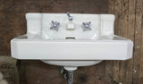 White Vintage MCM Standard Companion Shelf Back Sink with Integral Porcelain Spigot