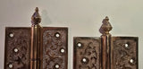 Pair Decorative 1870s Antique Cast Brass Lift Off For Hinges