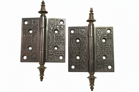 Pair Antique Cast Iron Decorative Hinges