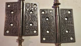 Pair Antique Cast Iron Decorative Hinges