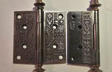 Pair Antique Cast Iron Decorative Hinges