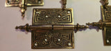 3 Pairs of very Decorative Antique Russell Irwin Cast Brass Aesthestic Hinges