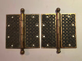 Antique Yale & Town Cast Bronze Madras Pattern 5x5 Hinges