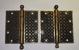 Antique Yale & Town Cast Bronze Madras Pattern 5x5 Hinges
