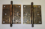 Pair of Decorative Antique Ball Top Hinges
