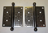 Beautiful Pair of Decorative Cat Iron 4x4 Hinges