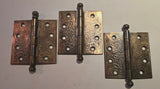 3 Brass Plated Decorative Door Hinges