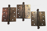3 Brass Plated Decorative Door Hinges