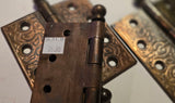 3 Brass Plated Decorative Door Hinges