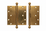 1800s Era YALE & TOWN very Large Brass Ball Top Tapered Hinges