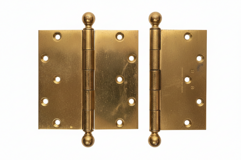 1800s Era YALE & TOWN very Large Brass Ball Top Tapered Hinges