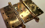 1800s Era YALE & TOWN very Large Brass Ball Top Tapered Hinges