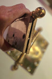 1800s Era YALE & TOWN very Large Brass Ball Top Tapered Hinges
