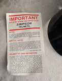 NOS Mid 1980s Black Gloss Simpson M61 Motorcycle Helmet 7¾