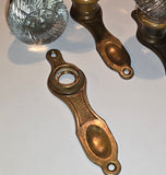 Vintage Art Deco Passage Hardware with Swirl Glass Knobs Ribbed