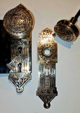 Complete 1800s Antique Corbin Double Skeleton Key Entry Hardware
