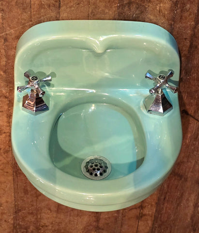 Rare Vintage 1920s Ming Green "Portal" Dental Wall Sink by Standard