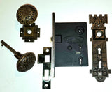 1800s Era Neo-Grec Bronze Double Skeleton Key Entry Set