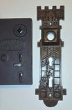 1800s Era Neo-Grec Bronze Double Skeleton Key Entry Set