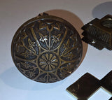 1800s Era Neo-Grec Bronze Double Skeleton Key Entry Set
