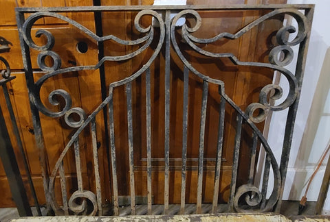 Large Ornate Antique Iron Panel Grate Guard