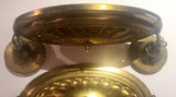 Beautiful Stamped Decorative Turn of the Century Brass Antique Ceiling Fixtures w/2 Lights