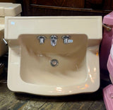 Vintage Case Plumbing set of Case 1000 Toilet & Shelf Back Sink w/Legs & towel Racks in Sun Tan