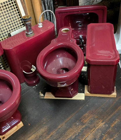 Vintage 1920s/30s Standard "Monaco" Model Toilet in Tang Red