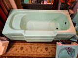 Vintage Green Rheem Richmond Bathtub with Seat, Briggs Toilet & Counter Sink, Wall Sink