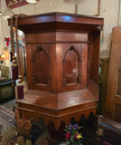 Vintage Gothic Church Pulpit with Canopy in Oak