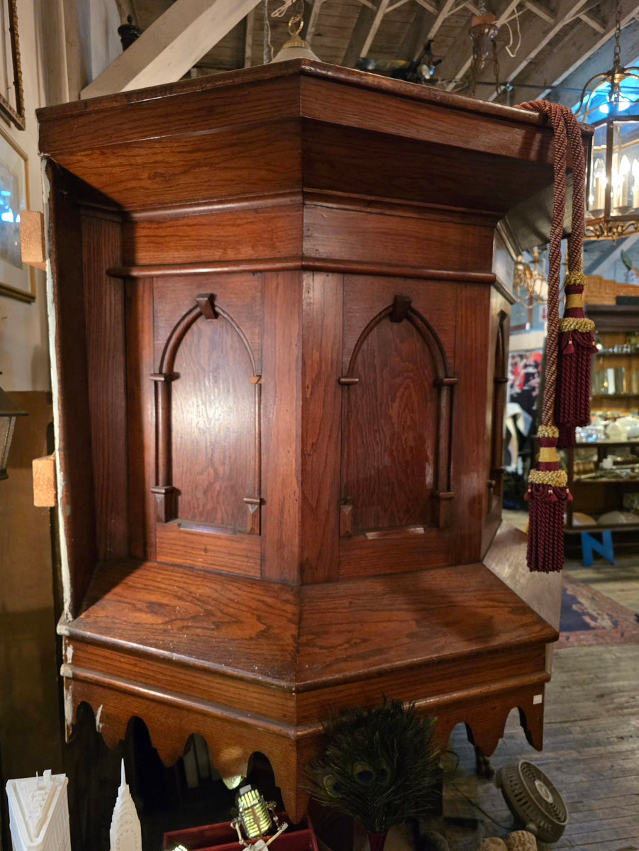 Vintage Gothic Church Pulpit with Canopy in Oak – Toledo Architectural ...