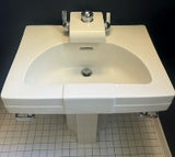 Vintage 1937 White Art Deco "Neuvogue" Pedestal Sink by Crane