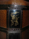 Decorative Antique Lacquered Wicker Chinese Food Basket