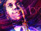 Fabulous 3 Dimensional Lit & Framed Painting of Jazz Legend Charlie "Bird" Parker