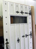 Large 1920's Tudor Door w/Original Hardware in Painted Oak