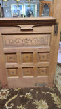 Antique Victorian Entry Door in Cherry with Raised Decorative Panels & Spoon Carving