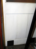 Nice Detail Painted Victorian Entry Door with Dentil Shelf & Carved Wreath