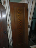 1920's Vintage 1 Panel Oak Door with Hinges